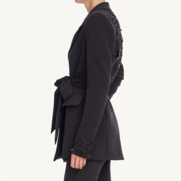 Badgley Mischka Beaded Back Panel Wrap Blazer - Picture 2 of 6